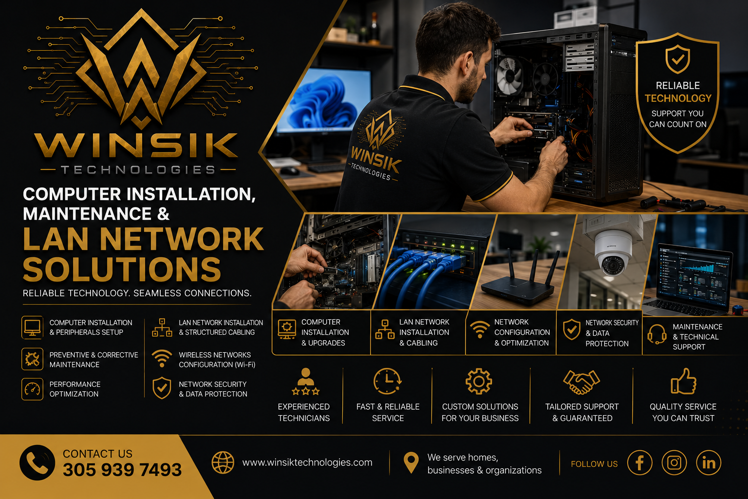 Winsik computer installation and LAN network service