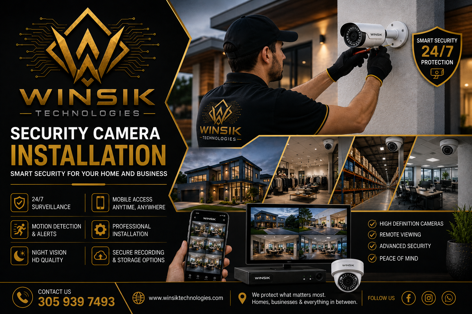 Winsik security camera installation service